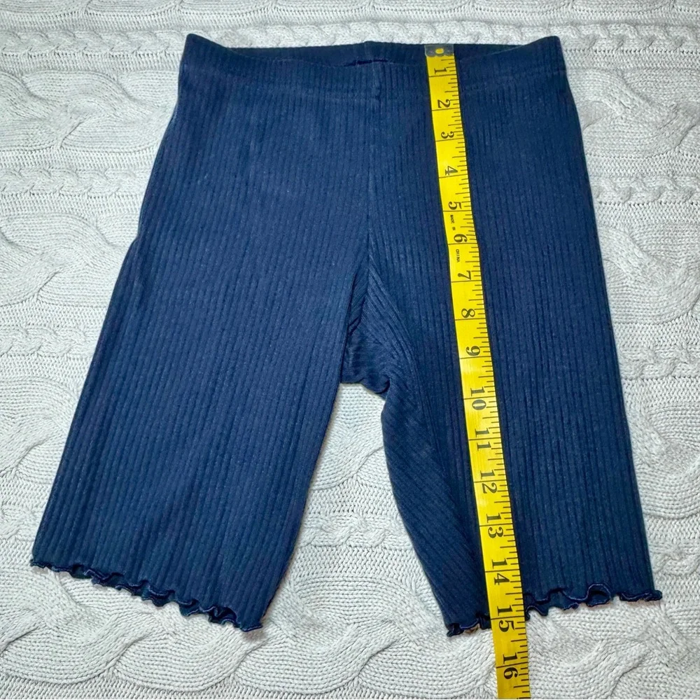 Old Navy Blue Ribbed Shorts with Lettuce Hem #1129